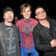 The Edge, Reeve Carney as Spider-Man, and Bono celebrate the show’s 1000th performance. (Photo: Bruce Glikas/FilmMagic/Getty Images)